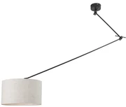 Lampă suspendată neagră cu abajur 35 cm gri deschis reglabil - Blitz