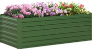 Outsunny Grădină elevate patrulater legume pat jardiniere cu tuburi de armare din oțel galvanizat 180 x 90 x 59 cm | Aosom Romania