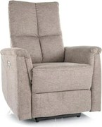 Fotoliu recliner NEPTUN, bej, stofa clasica/metal, 76x94/160x96 cm