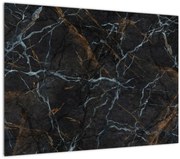 Tablou pe sticlă - Marmură neagră (70x50 cm)