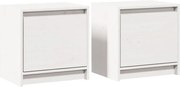 vidaXL Noptiere, 2 buc., alb, 40x30,5x40 cm, lemn masiv de pin