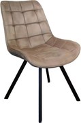 Scaun de luat masa, ţesătură Velvet gri-maro Taupe/negru, SAMIRA