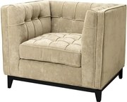 Fotoliu confortabil si elegant, tapiterie din catifea ALDGATE bej 110193 HZ