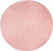 vidaXL Covor din Lână Faux Tafalla Roz Ø 80 cm Poliester