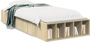 vidaXL Cadru de pat, stejar sonoma, 90x190 cm, lemn prelucrat