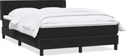 vidaXL Pat box spring cu saltea, negru, 160x210 cm, catifea