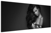 Tablou - Portretul unei femei seducătoare, alb-negru (120x50 cm)