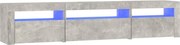 vidaXL Comodă TV cu lumini LED, gri beton, 195x35x40 cm