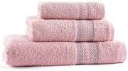 Set de prosoape şi prosop de baie frotir BERGER roz somon 3 buc