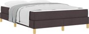 vidaXL Pat cu arcuri cu saltea Maro închis 140 x 190 cm țesătură