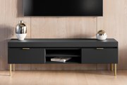 Dulap TV Sentia 157 cm pe bază metalică - negru / auriu
