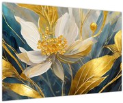 Tablou - Pictura de flori de aur (90x60 cm)