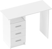 HOMCOM Birou pentru Calculator cu 3 Sertare și Spațiu de Depozitare, 100x40x75 cm, Alb | Aosom Romania