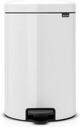 Coș cu pedală Brabantia NewIcon 649047, 20 l, închidere lină, bază antiderapantă, coș interior metalic, alb