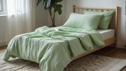 Lenjerie de pat din muselin MOELLIN verde deschis Dimensiune lenjerie de pat: 70 x 90 cm | 140 x 200 cm