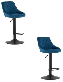 Scaun Bar KAST Catifea Bleumarin / Baza Neagra x 2 Buc