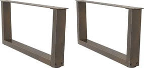 vidaXL Picioare pentru măsuță de cafea în formă de V, 2 buc., oțel natural, 70x(30-31,3) cm