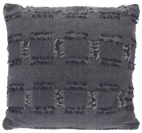 Perna decorativa 45x45 cm, husa 100% bumbac, umplutura poliester, albastru inchis