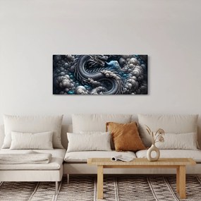 Tablou – Dragon în fum (120x50 cm)
