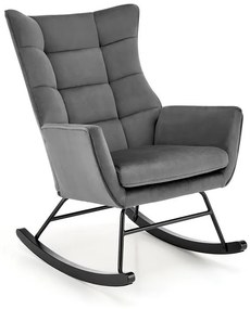 Fotoliu tip balansoar Bazalto velvet gri H92 cm
