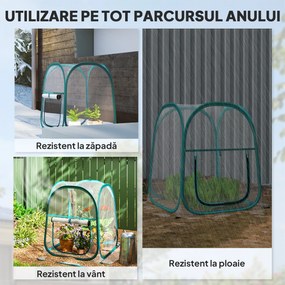 Outsunny Seră Mică Portabilă cu Design Pop-up și Geantă de Depozitare, 70x70x80 cm, Transparent | Aosom Romania