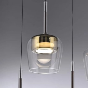 Pendul LED Smart cu Telecomanda, CCT, Sticla, Auriu, Q-KON