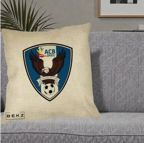 Perna Personalizata ACB Ineu Fotbal, 40x40 cm, Crem, Husa Detasabila, Perna Inclusa, BEKZ®
