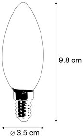 Set de 5 becuri LED cu filament E14 reglabile B35 5W 380lm 2700K