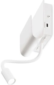 Spot LED de perete Ideal Lux PROBE LED/9W/230V USB alb