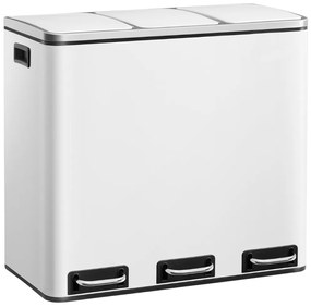 Coș de reciclare SORT 54L (3x18L) + saci de gunoi, alb Jurhan