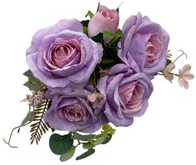 Trandafiri artificiali Geraldine, Mov lila, 40cm