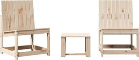 vidaXL Set mobilier de grădină, 3 piese, lemn masiv de pin