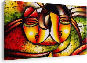 Tablou - Pictură în ulei, chipuri abstracte (90x60 cm)