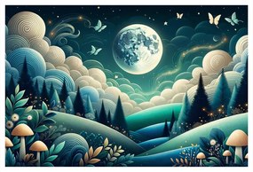 Tablou peisaj forestier sub stele