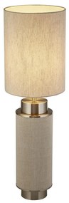 Veioza, lampa de masa moderna Flask hessian/ nickel satinat