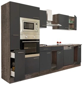 Mobilă de bucătărie Yorki 310, corp din stejar Yorki, cu față antracit satinat