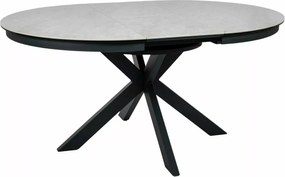 Masa extensibila Porto Ceramic bej lucios/negru mat L120-160xl120 cm