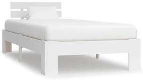 283154 vidaXL Cadru de pat, alb, 90 x 200 cm, lemn masiv de pin