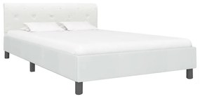 284873 vidaXL Cadru de pat, alb, 140 x 200 cm, piele ecologică