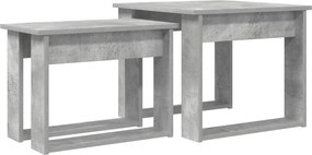 vidaXL Set de măsuțe de cafea 2 pcs Gri din beton Lemn compozit