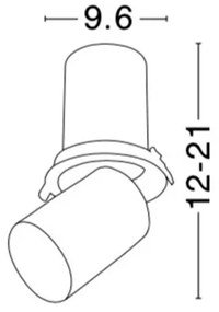 Spot incastrabil pentru tavan fals, Juno negru 15W NVL-7770443