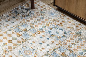 ANDRE 53010 covor lavabil gresii de Lisbona, bucatarie, anti-alunecare - bej / albastru