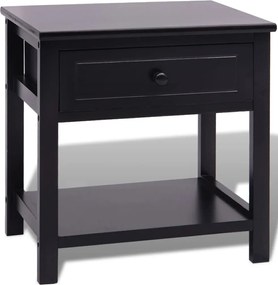 vidaXL Noptieră din lemn negru