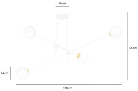 Lustra Plafon Diarf 4 White Gold 1013/4 Emibig Lighting, Modern, E14, Polonia
