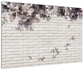 Tablou cu perete și buchet (90x60 cm)