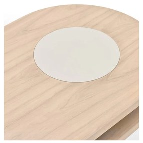 Măsuță de cafea crem/în culoare naturală cu aspect de lemn de frasin 50x120 cm Nori – Teulat