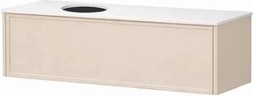 Set dulap baza suspendat KolpaSan Orphia 1 sertar 120 cm finisaj light grey cu blat Kerrock