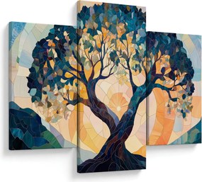 Tablou – Mozaic – soare și arbore II. (90x60 cm)