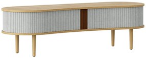 Masă TV gri/în culoare naturală cu aspect de lemn de stejar 140x40 cm Audacious – UMAGE