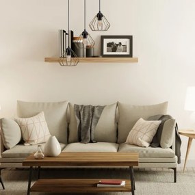 Lustră pe cablu CEED GOLD 3xE27/60W/230V d. 45 cm negru/auriu